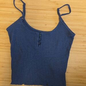 American Eagle Outfitters Blue Ribbed Camisole